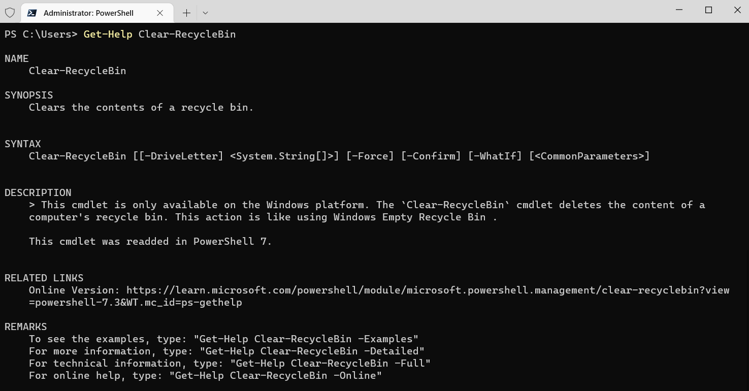 how-to-empty-recycle-bin-using-powershell-byteinthesky